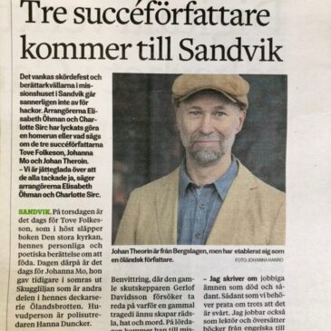 Tre succéförfattare kommer till Sandvik