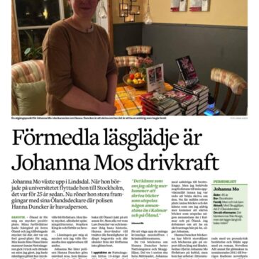 Kalmar Läns Tidning om när Johanna Mo gästade Ölandsförfattarna