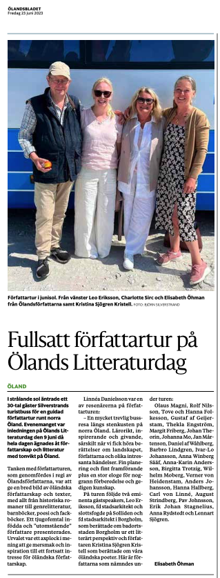 Ölandsbladet: Fullsatt författartur på Ölands Litteraturdag