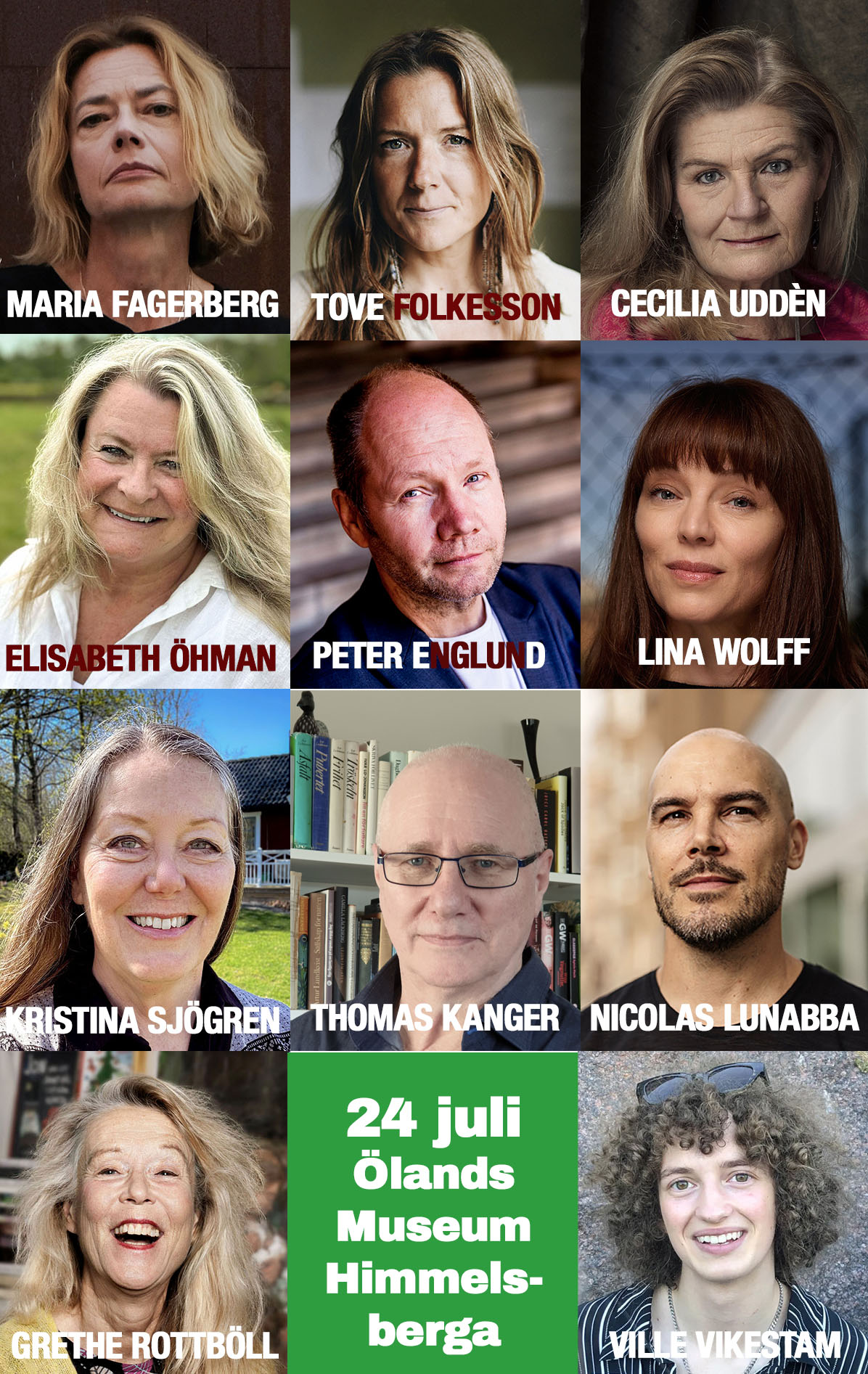 Samlingsbild av alla framträdande författare på ÖLItt 2026.